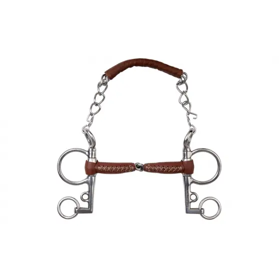 Mors Pelham Metalab Pinchless cuir branches longues (12.5cm)