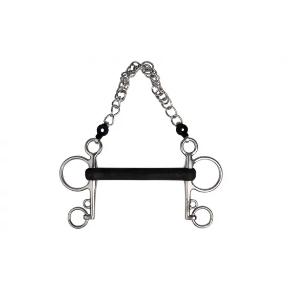 Mors Pelham Metalab caoutchouc droit rigide (12.5cm)