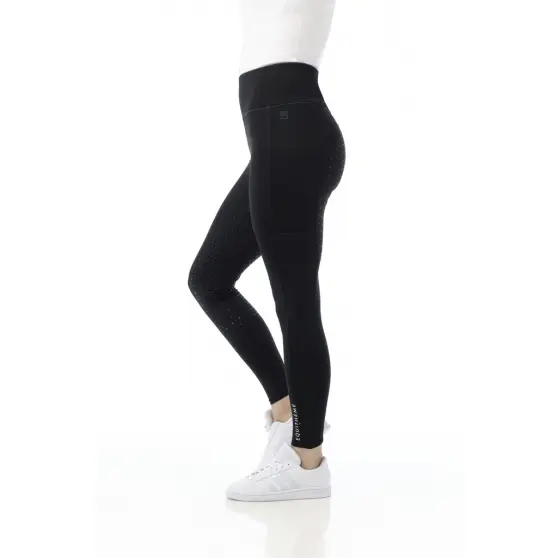 Legging EQUITHÈME Lyly fond silicone - Femme (Noir, D34)