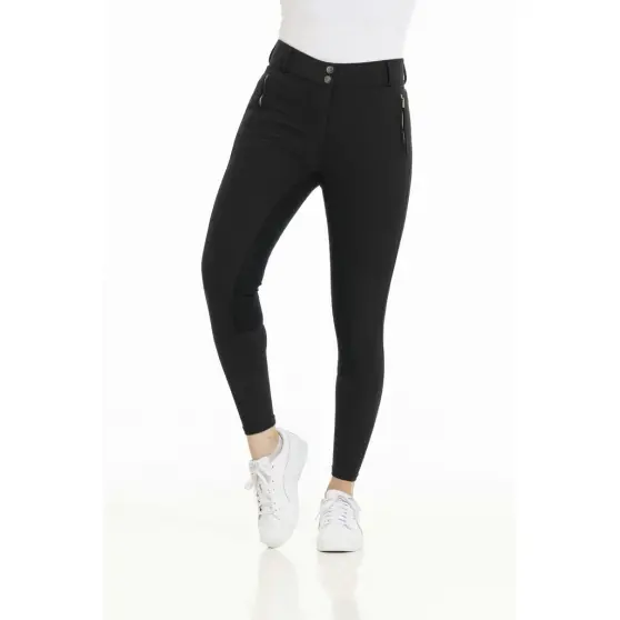 Pantalon EQUITHÈME Nicole fond clarino - Femme (Noir, D34)
