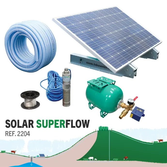 KIT DE POMPAGE SOLAIRE SOLAR SUPERFLOW 1200 L/h LA BUVETTE.
