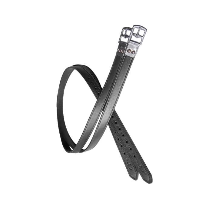 Etrivières en Cuir Soft Premium - Dy'on. (Noir, 115cm)