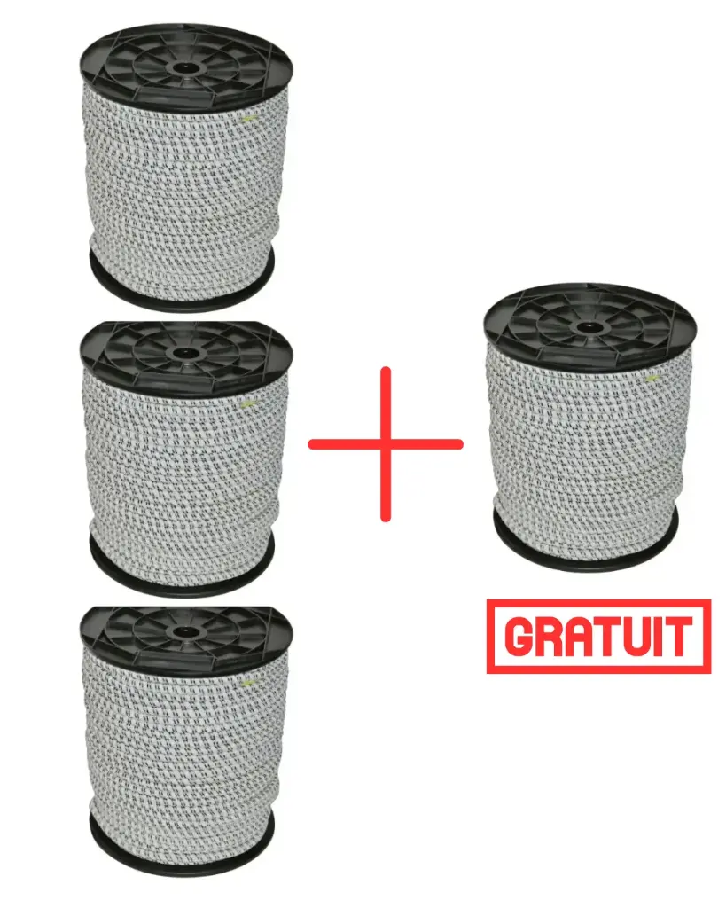 Pack Cordelette élastique électrifiée 25m 3+1 gratuit