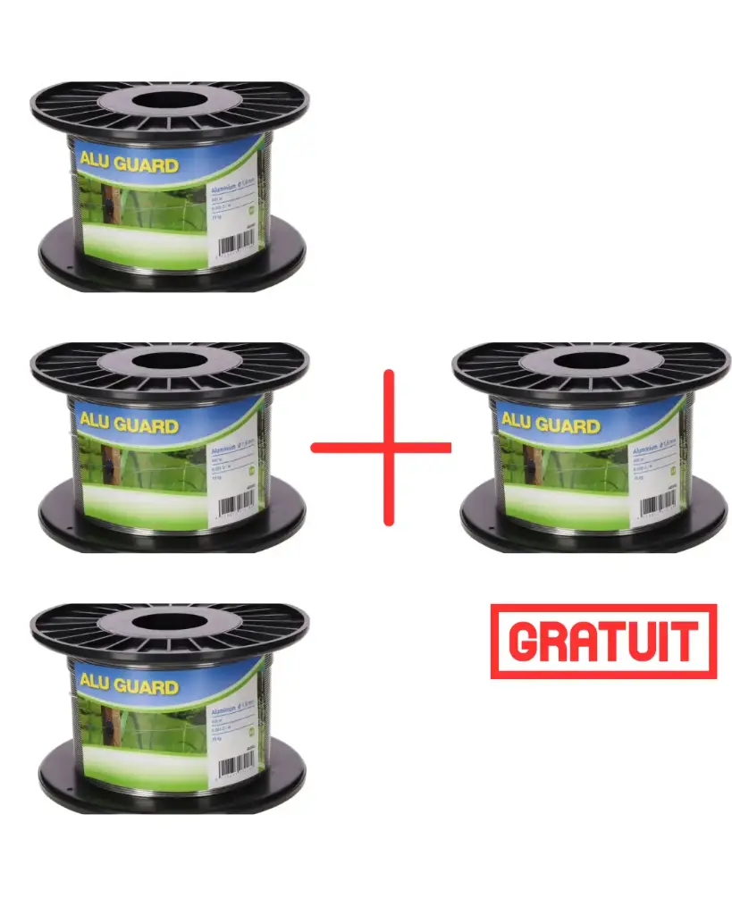 Pack Fil métallique de clôture ALU GUARD 400m 3+1 gratuit