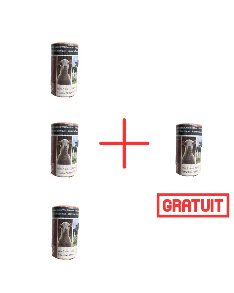 PACK 3+1 GRATUIT CORDE JAUNE/ORANGE 250M