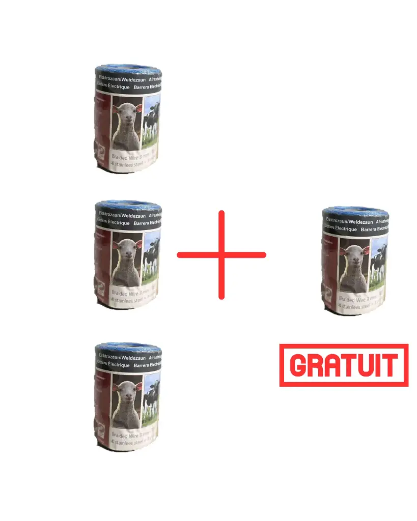 PACK 3+1 GRATUIT FIL TRESSE BLEU 200M 3MM