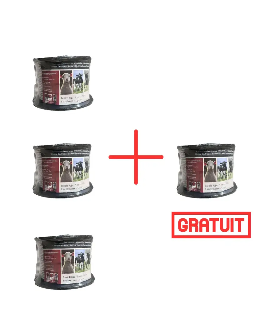 PACK 3+1 GRATUIT CORDE BLANC 200M 6MM