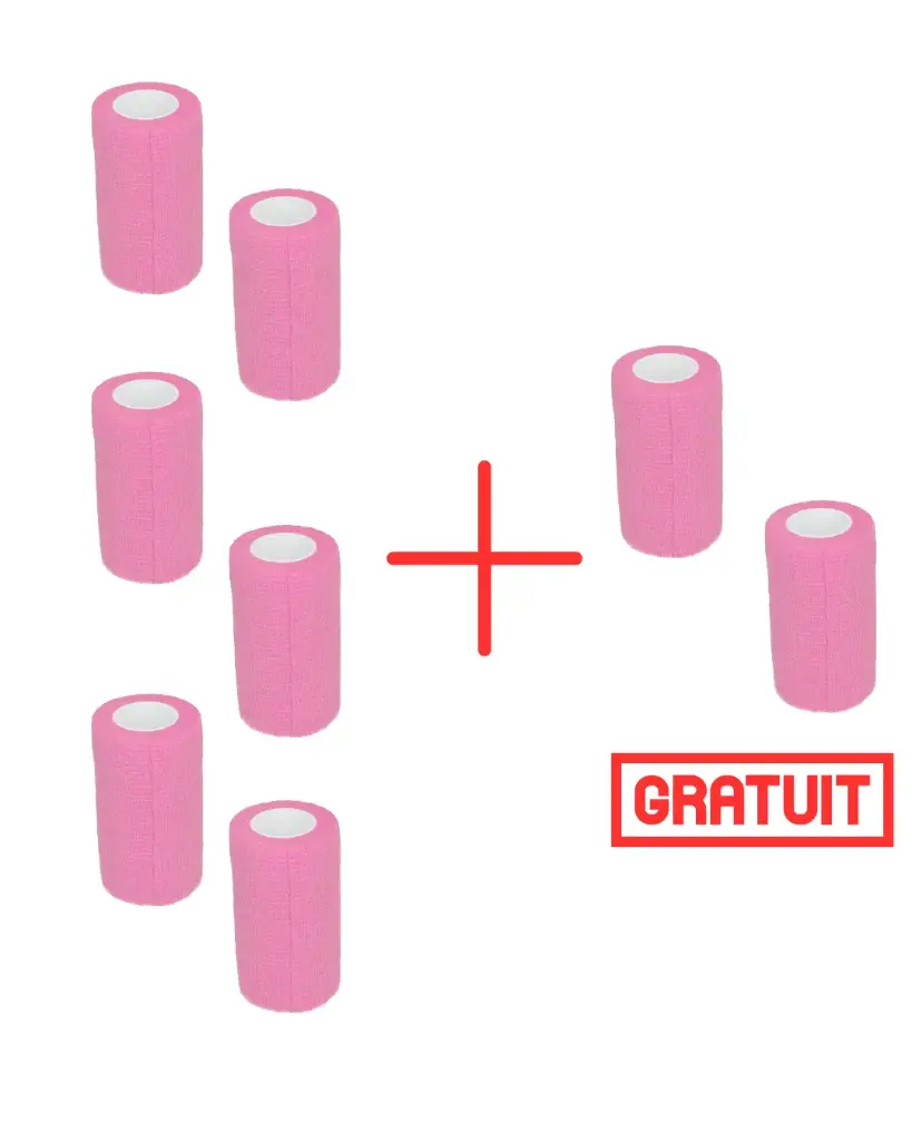 BANDAGE EXCELLENT ANIMAL PROFI 10 CM ROSE 6+2 GRATUITS