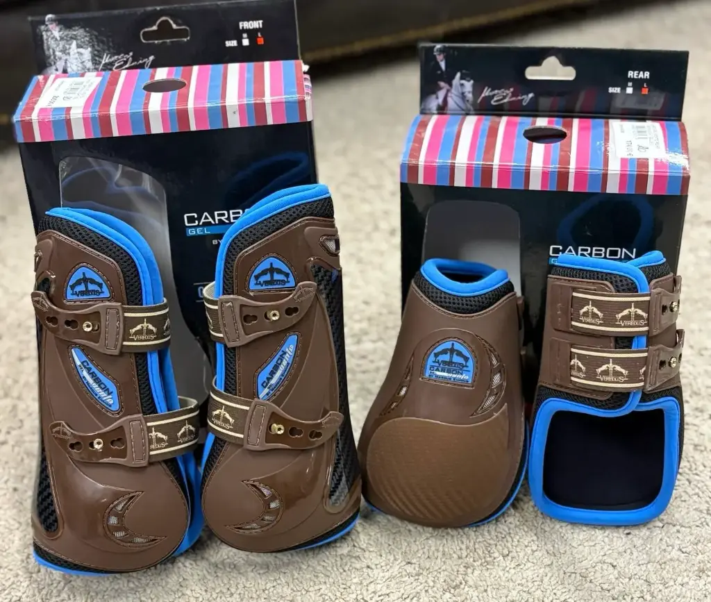 ENSEMBLE VEREDUS CARBON GEL VENTO FRONT + CARBON GEL VENTO REAR BROWN/LIGHT BLUE  TAILLE S