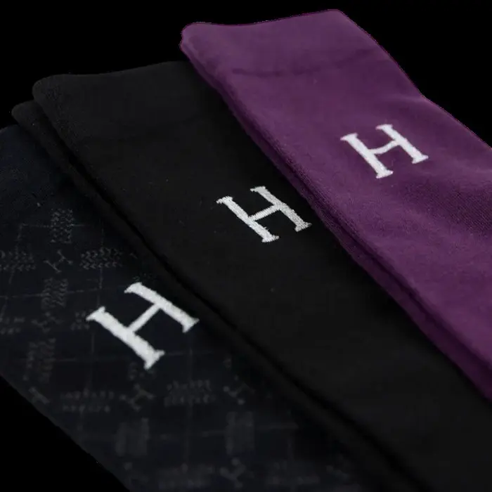 Chaussettes Aiko Figue/Noir/Tartan (x3 paires) Harcour