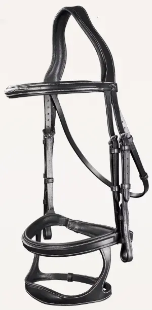 Bridon Double Muserolle - Collection US Jumping - Dy'on (Noir, Cob)