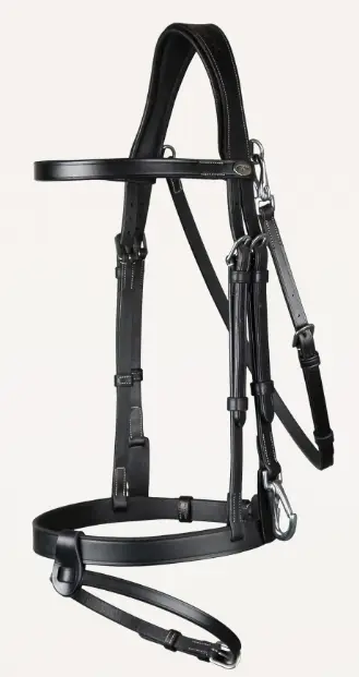 Bridon Cuir Plat avec Mousquetons - Working By Dy'on - Dy'on (Noir, P/S)