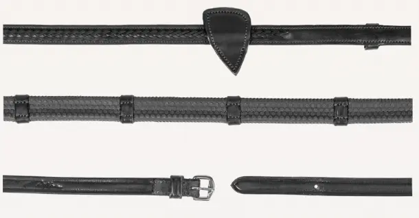 Rênes Caoutchouc 1/2" avec 7 Arrêtoirs et Finition Tressé - New English Collection - Dy'on