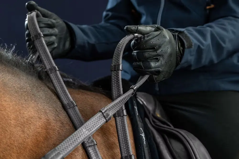 Rênes à Alliances Caoutchouc 1/2" avec 7 arrêtoirs - New English Collection - Dy'on