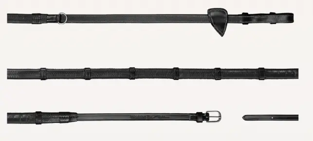 Rênes Howlett Caoutchouc 1/2" avec 7 arrêtoirs - Working By Dy'on - Dy'on (Noir, Cob)