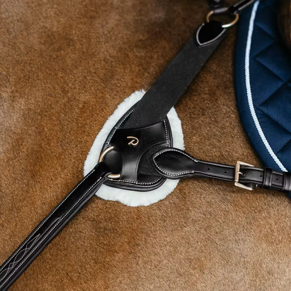 Pad de protection en mouton artificiel pour collier de chasse 5 points - Dy'on. (Noir)