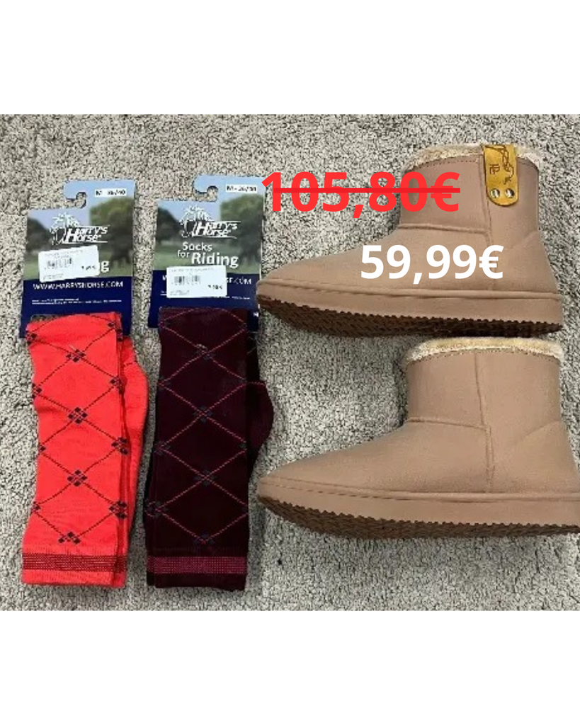 Ensemble Boots Pénélope Camel  + 2 paires de chaussettes
