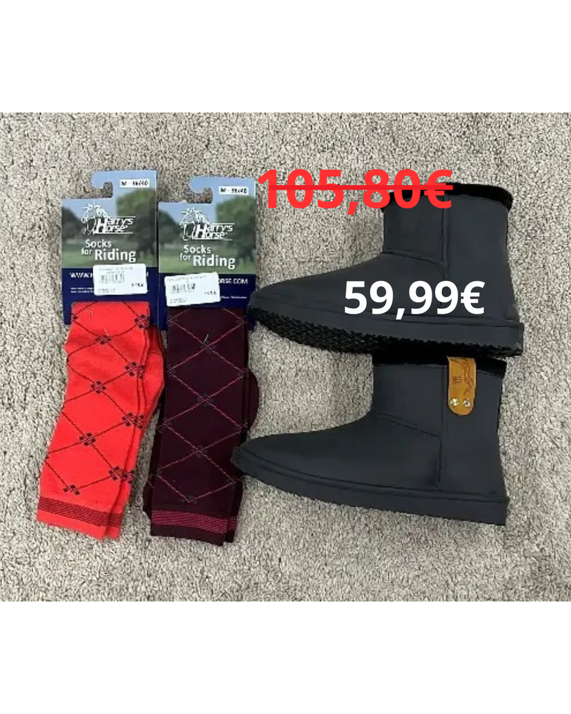 Ensemble Boots Pénélope Noir  + 2 paires de chaussettes