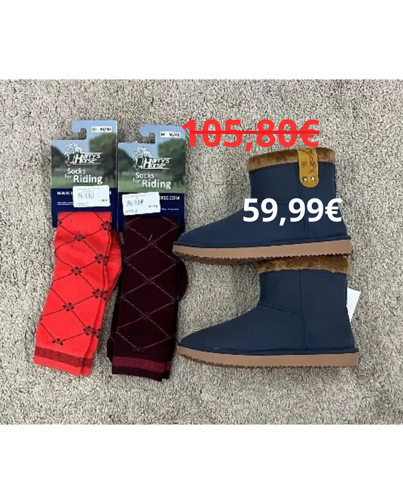 Ensemble Boots Penelope    Marine/Brun + 2 Paires De Chaussettes