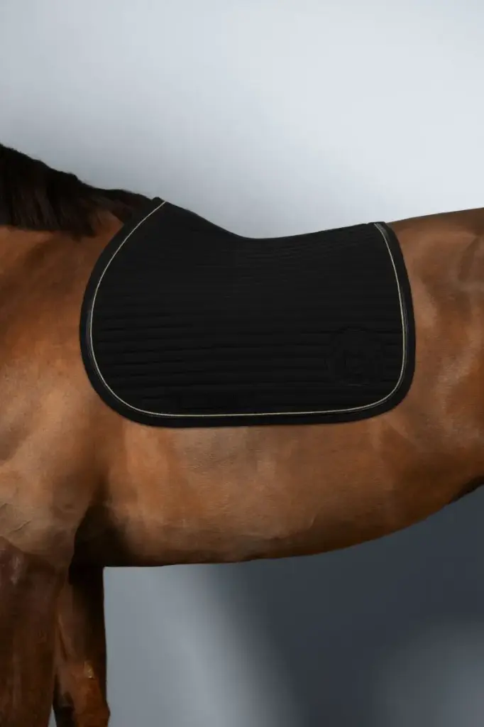 TAPIS DE SELLE KAREMBAR HARCOUR NOIR/NOIR GOLD CSO. UNIQUEMENT SUR NOTRE SITE INTERNET.