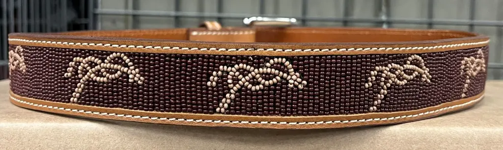 CEINTURE PEARLOG COGNAC/CARAMEL 80CM
