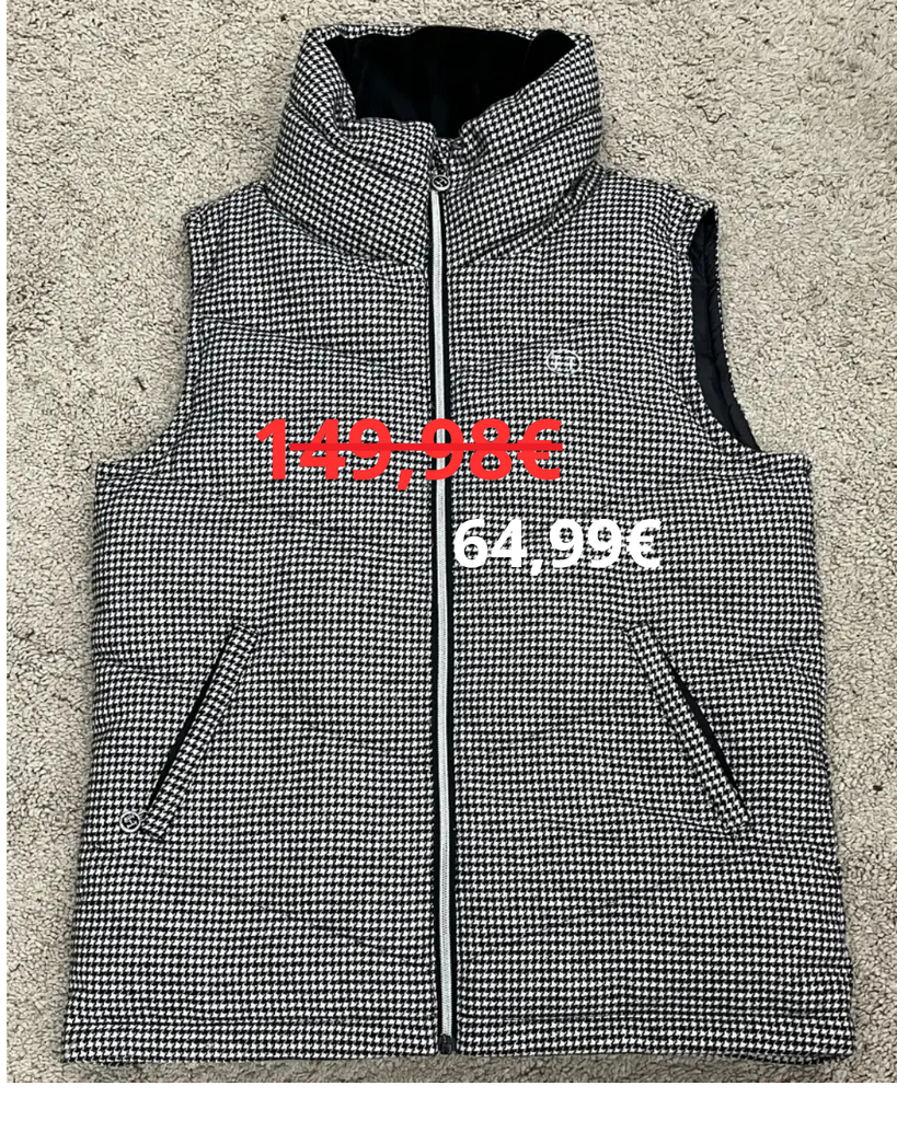 GILET DAME SANS MANCHES HARCOUR  NOIR/BLANC S