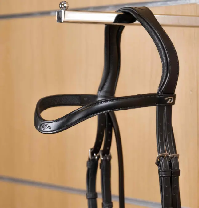 Frontal V en cuir plat Noir - New English Collection - Dy'on (Cob)