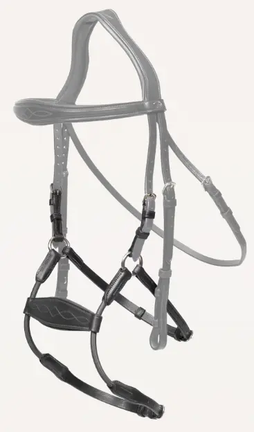 Muserolle Hybride Elastique - New English Collection - Dy'on (Noir, P/S)