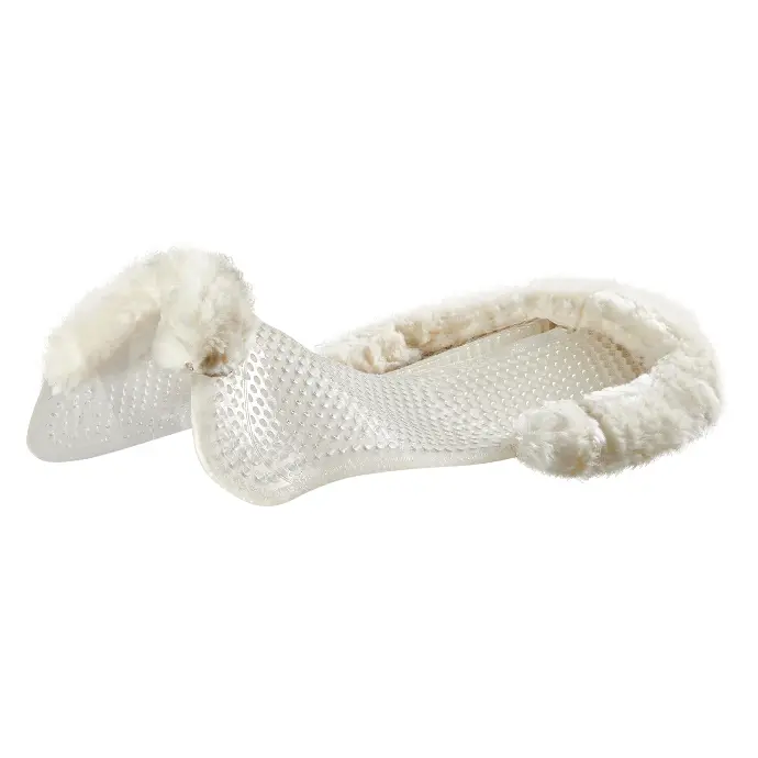 AMORTISSEUR REHAUSSEUR ACAVALLO GEL PAD SHEEPSKIN CUT OUT WITH BACK RISER  (Transparent)