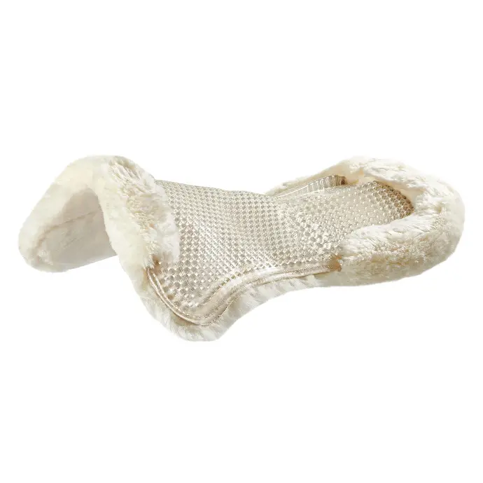 AMORTISSEUR REHAUSSEUR ACAVALLO CLASSIC GEL PAD FULL SHEEPSKIN WITH BACK RISER (Transparent)