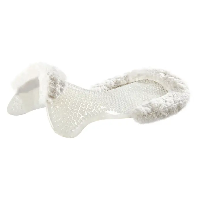 AMORTISSEUR REHAUSSEUR ACAVALLO CLASSIC GEL PAD WITH FRONT RISER CUT OUT ECO-WOOL  (Transparent)