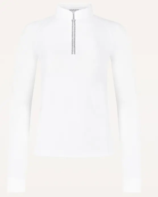 Chemise de Concours Classic Femme Tirette Pailletée Longues Manches Kentucky (Blanc, D36)