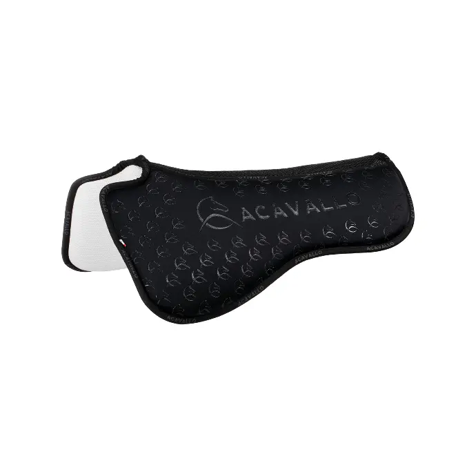 AMORTISSEUR DRESSAGE LYCRA AND MEMORY FOAM HALF PAD WITH BAMBOO FIBRE ACAVALLO (Noir/Noir)