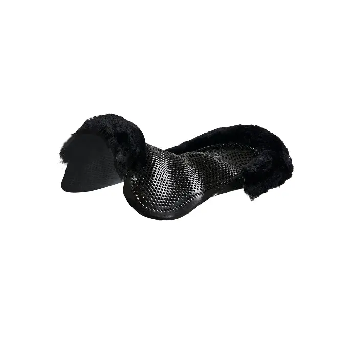 AMORTISSEUR ACAVALLO CLASSIC GEL PAD PONY CUT OUT SHEEPSKIN (Noir/Noir)