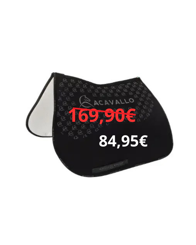TAPIS / AMORTISSEUR ACAVALLO LYCRA JUMPING PAD W/GEL GRIP (Noir/Noir)