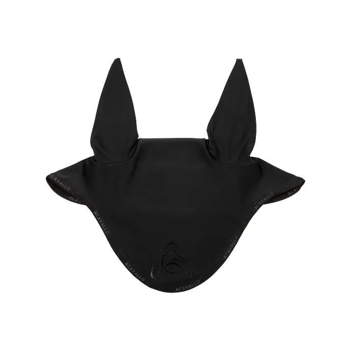 BONNET CHASSE MOUCHE ACAVALLO LYCRA  WITH SILICON LOGO (Noir/Noir)