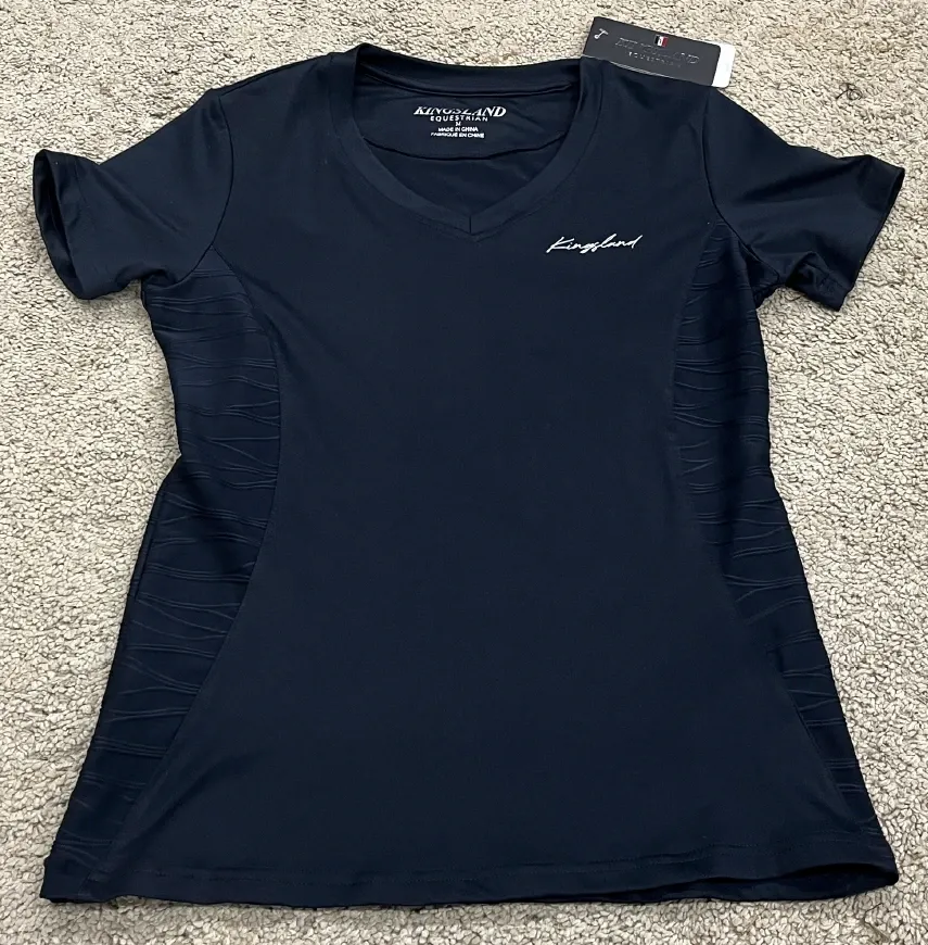 T-shirt col V Penny Kingsland Equestrian Navy taille 38 (M)
