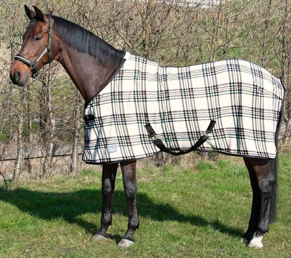 COUVERTURE FLEECE CHECK CREAM - Harry's Horse