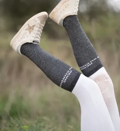 Chaussettes Paillettes Reine du Chrono Noir - Equislay
