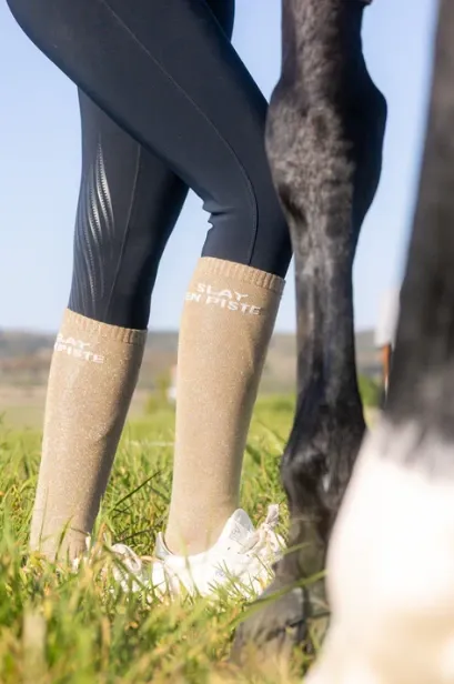 CHAUSSETTES PAILLETTES SLAY EN PISTE OR - Equislay