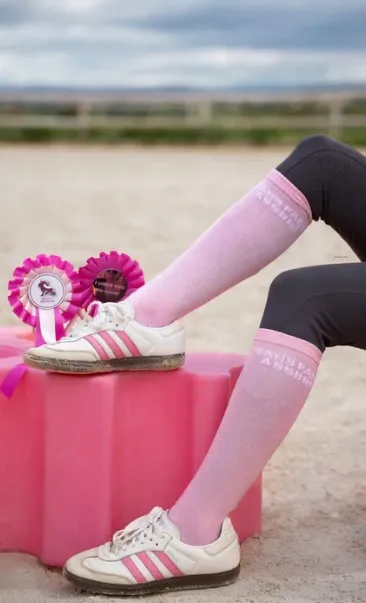 CHAUSSETTES PAILLETTES SANS FAUTE ASSURÉ ROSE PALE - Equislay