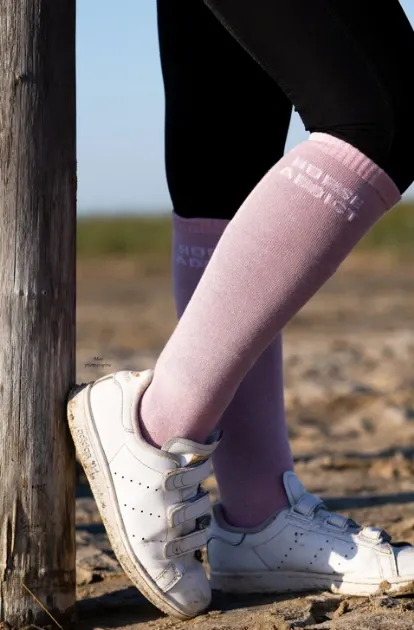 CHAUSSETTES PAILLETTES HORSE ADDICT ROSE PALE - Equislay