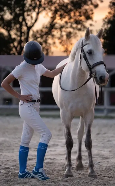 Chaussettes Paillettes Starlette à Poney Bleu électrique - Equislay