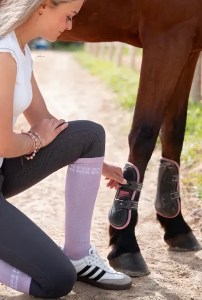 CHAUSSETTES PAILLETTES MON PONEY MON BOLIDE LILAS - Equislay