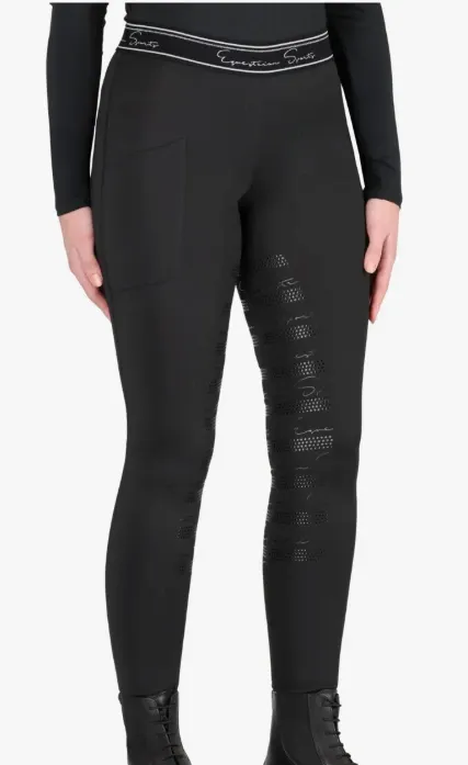 Legging d'équitation Eden full grip - QHP (Noir, D34)