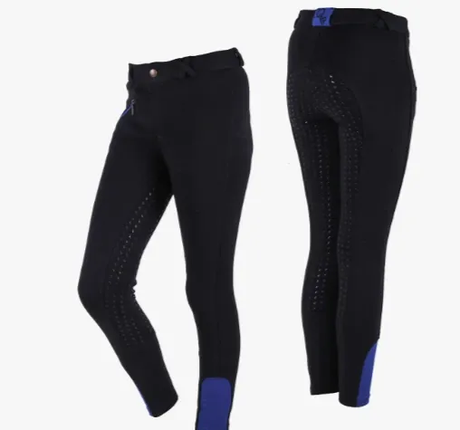Pantalon d'équitation junior full grip Noir - QHP