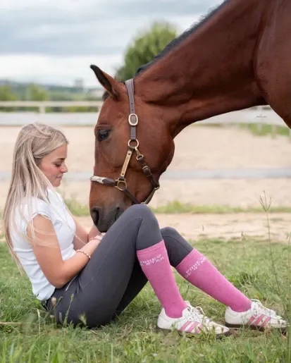 CHAUSSETTES PONEY DE STAR ROSE FUCHSIA - Equislay