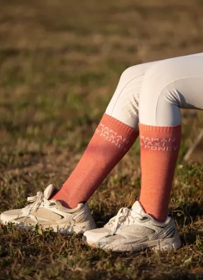 Chaussettes Maman Taxi et Poney Corail Coupe Courte (36/40) - Equislay