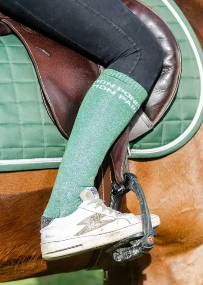 CHAUSSETTES MON PONEY MON PAIN VERT - Equislay