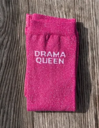 CHAUSSETTES DRAMA QUEEN ROSE FUCHSIA - Equislay
